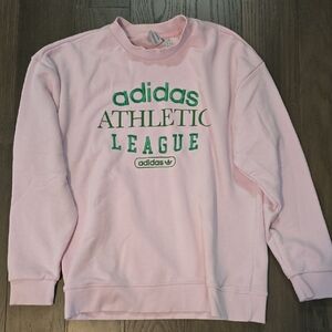 Adidas Light Pink Crewneck with Green Logo
